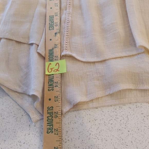 JohnPaulRichard Top Blouse Peasant Boho Penny Lane Tunic Lace Beige Tan Small - Picture 10 of 13